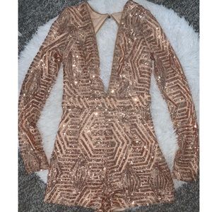 Rose Gold Sequin Romper